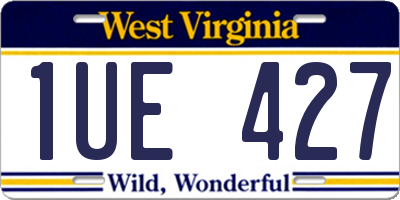 WV license plate 1UE427