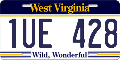 WV license plate 1UE428