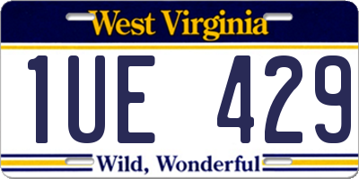 WV license plate 1UE429