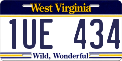 WV license plate 1UE434