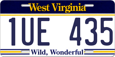 WV license plate 1UE435