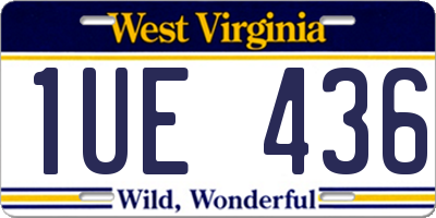 WV license plate 1UE436