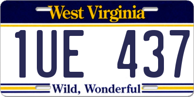 WV license plate 1UE437