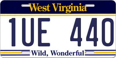 WV license plate 1UE440