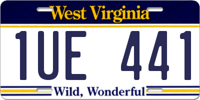 WV license plate 1UE441