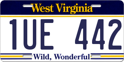 WV license plate 1UE442