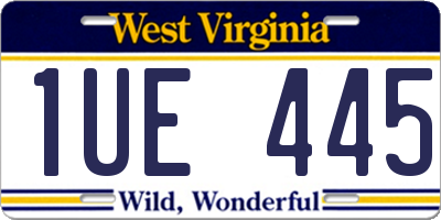 WV license plate 1UE445
