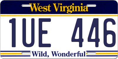 WV license plate 1UE446