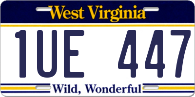 WV license plate 1UE447