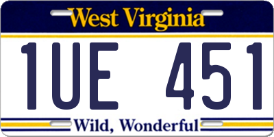 WV license plate 1UE451