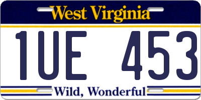 WV license plate 1UE453