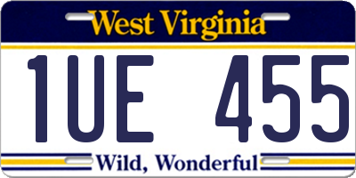 WV license plate 1UE455