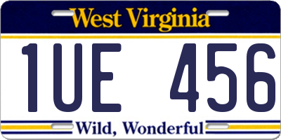 WV license plate 1UE456