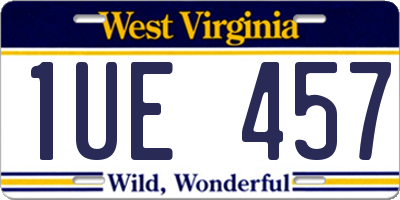 WV license plate 1UE457