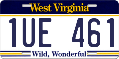 WV license plate 1UE461