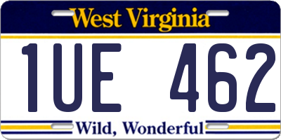 WV license plate 1UE462