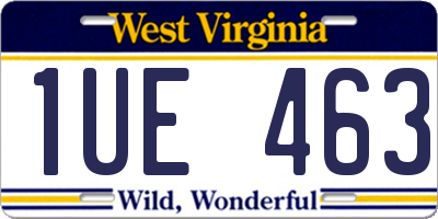 WV license plate 1UE463