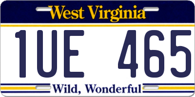 WV license plate 1UE465