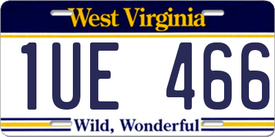 WV license plate 1UE466