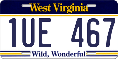 WV license plate 1UE467