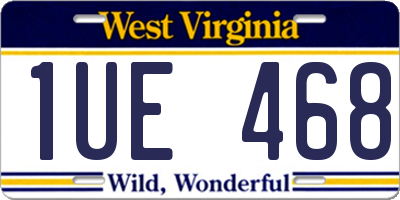 WV license plate 1UE468