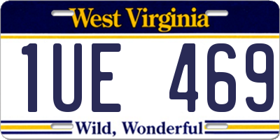 WV license plate 1UE469