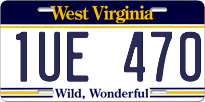 WV license plate 1UE470
