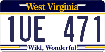 WV license plate 1UE471