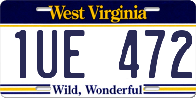 WV license plate 1UE472