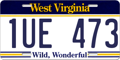 WV license plate 1UE473