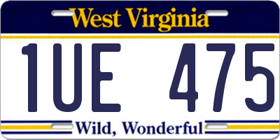WV license plate 1UE475