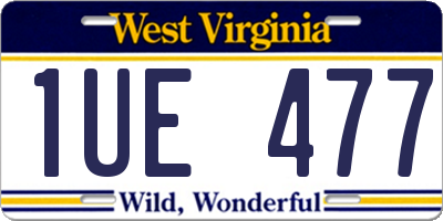 WV license plate 1UE477