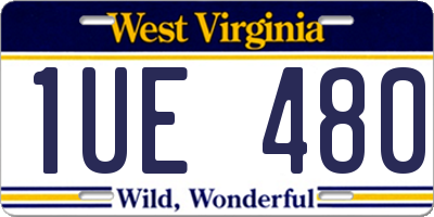 WV license plate 1UE480