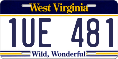 WV license plate 1UE481
