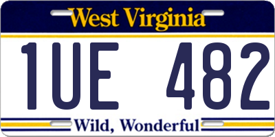 WV license plate 1UE482