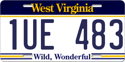WV license plate 1UE483