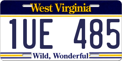 WV license plate 1UE485
