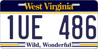 WV license plate 1UE486