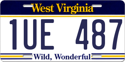 WV license plate 1UE487
