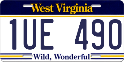 WV license plate 1UE490