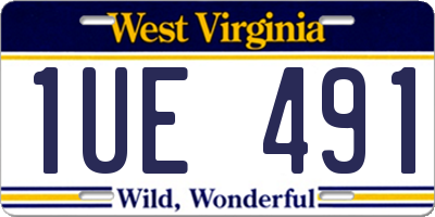 WV license plate 1UE491