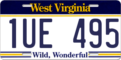 WV license plate 1UE495