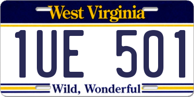 WV license plate 1UE501