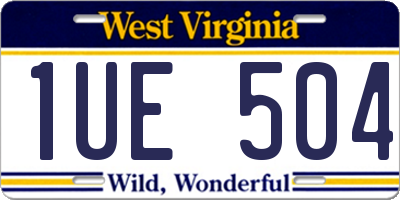 WV license plate 1UE504