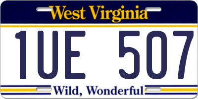 WV license plate 1UE507