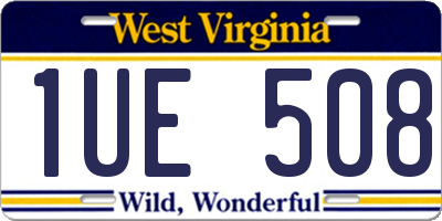 WV license plate 1UE508
