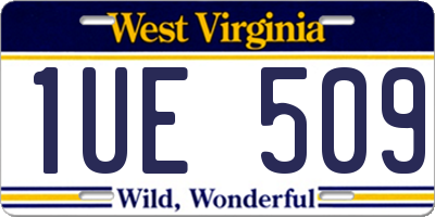 WV license plate 1UE509