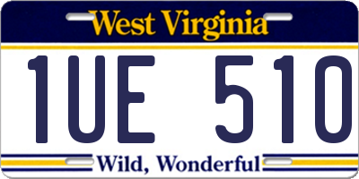 WV license plate 1UE510