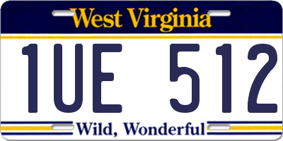 WV license plate 1UE512