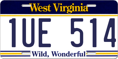 WV license plate 1UE514